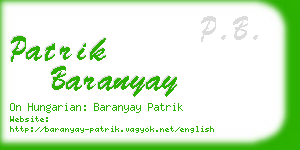 patrik baranyay business card